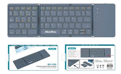 Teclado Bluetooth Plegable + Touchpad 🖱️⌨️-STK-1475