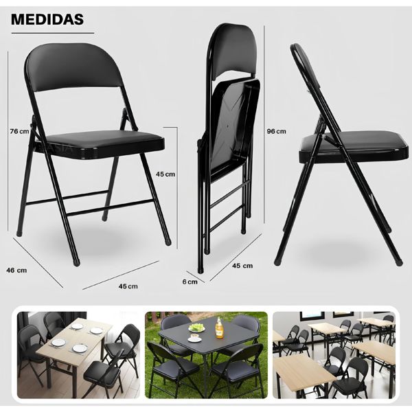 Silla Plegable Premium Acolchada 🏆 -STK-1222