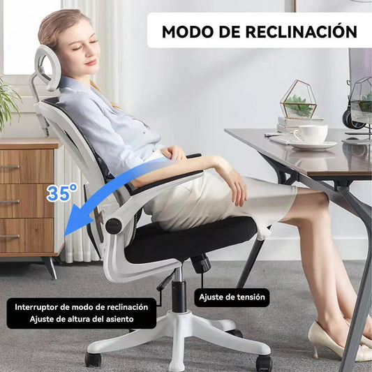 Silla ergonómica blanca - uso
