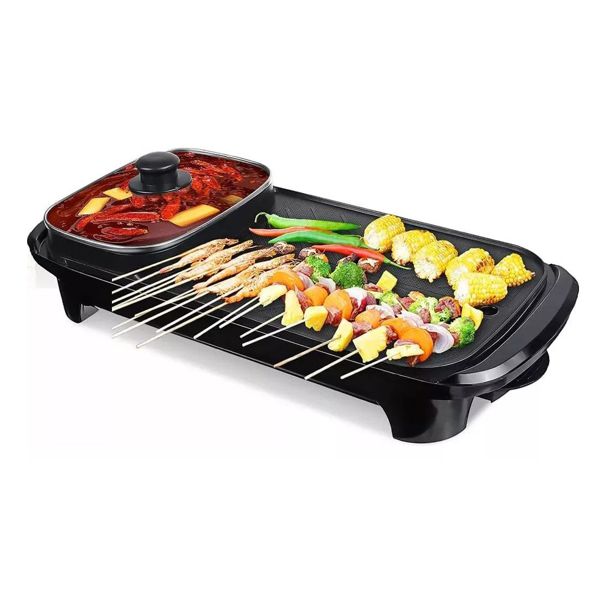 Parrilla Eléctrica 2 en 1 + Olla Shabu 🔥🍲-STK-946