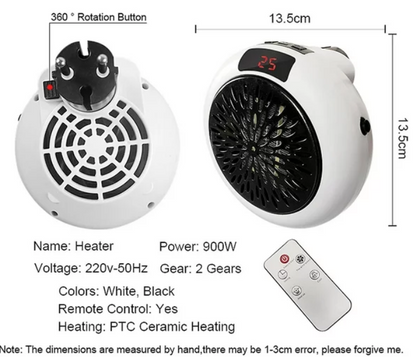 Calefactor Eléctrico 1000W con Control 🔥-STK-68