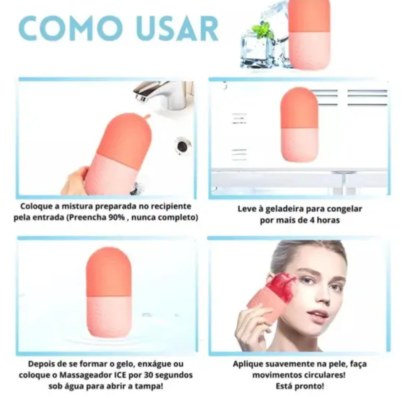 🎀 Rodillo Facial de Hielo en Silicona -STK-310