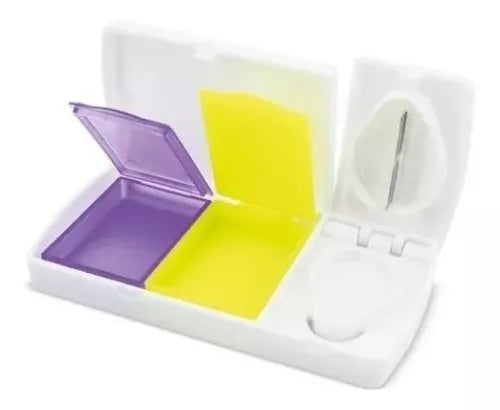 Pastillero con Cortador - 2 Contenedores 💊✨-STK-651