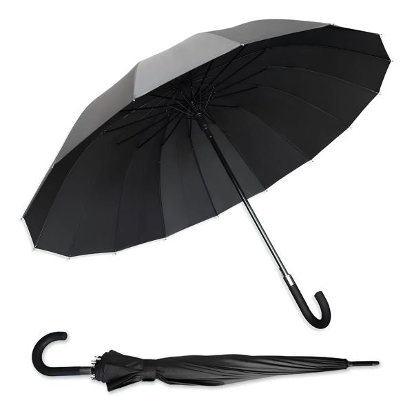 Paraguas Auto 65cm Negro Plata🌂 -STK-1236