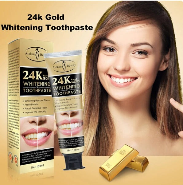 Blanqueador Dental 24K Gold 100gr ✨🦷-STK-55