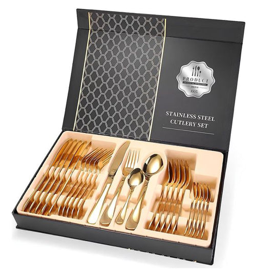 Cubiertos Premium Dorado 24pz✨-STK-1179