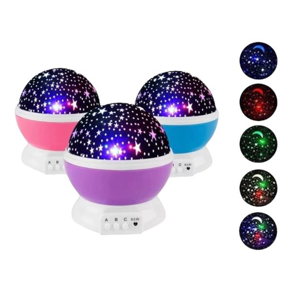 Velador Infantil Proyector Estrellas Rosa 🌙-STK-970